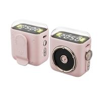 Ujjdwiurgh Bluetooth Speaker Mini Magnetic Backclip Time Display Hifi Sound Portable Card-Inserted Subwoofer Pink