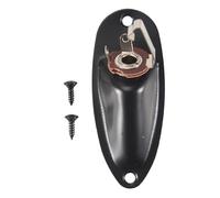 Ujjdwiurgh Boat Style 1/4 inch Loaded Guitar Output Mono Jack Plug Socket Plate for Stratocater Style Electric Guitar, Black