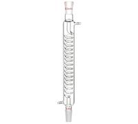 Ujjdwiurgh Borosilicate Glass Condenser with 24/40 Fitting 300mm Jacket Length Laboratory Glass Condenser Serpentine Condenser Tube Easy to Use