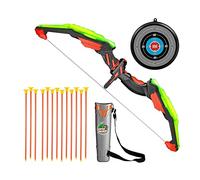 Ujjdwiurgh Bow and Archer Set for Kids - Archery Toy Set - LED Light Up with 13 Suction Cup Arrows, Target & Quiver
