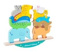 Ujjdwiurgh Boys Wooden Animal Blocks Stacking Toy Kids Birthday for Boy Girl Age 2-6 Educational Toys Fine Motor Balance Game