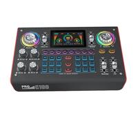 Ujjdwiurgh C100pro Dual Channel Multi-Function External Live Sound Card Anchor for PC Game Karaoke for Streaming Media Bluetooth Black