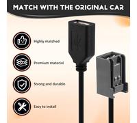 Ujjdwiurgh Car Aux USB Cable Adapter Female Port Extension Wire for Jazz -V Accord Stereo MP3 Interface Car Accessories