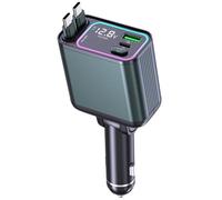 Ujjdwiurgh Car Charger 90W 4 in 1 Fast Charge Car Phone Charger with Retractable Cable USB Type C Port Car Charger Adapter