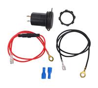 Ujjdwiurgh Car Charger Waterproof Aluminum Motorcycle Phone 12V/24V 2.4A Fast Charging Single USB Motorcycle Charger With LED Digital Voltmeter Ammeter Combination 60CM Cable Red