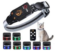 Ujjdwiurgh Cat Collar with Remote, Rechargeable Waterproof LED Light for Night, Dog for Night Walking Accessories