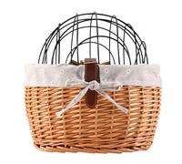 Ujjdwiurgh Cat Dog Bicycle Front Handlebar Basket Pets Seat Handwoven Wicker Road Bike Basket Pet Cat