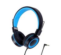 Ujjdwiurgh Children'S Headphones Headset Wired Colorful Laptop Tablet Phone for Learning Online Class Headphones Easy Install,Black+Blue