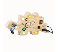 Ujjdwiurgh Children'S Wooden Dinosaur Circuit Board Wooden Busy Board Circuit Exercise Manual Ability