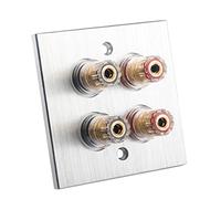 Ujjdwiurgh Connector Banana Wall Plate Banana Plug Binding Post Wall Plate for Home Theater(Gold Banana Plug Binding Post)