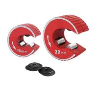 Ujjdwiurgh Copper Tube Cutters, Pipe Cutter Set with Ratchet Handles 15mm and 22mm, Rotate Tube Pipe 2 Piece Extra Blades