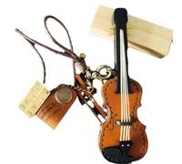 Ujjdwiurgh Crafted Leather Violin Cello Keychain Miniature Musical Instrument Keychain Musical Instrument Keychain