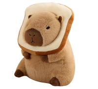 Ujjdwiurgh Cute Capybara Plush Pillow with Wearable Toast Headwear Kawaii Bread Capybara Stuffed Animals Toys Hugging Gifts High Guality 30cm