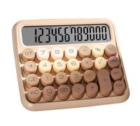 Ujjdwiurgh Desktop 12 Digit Cute Calculator, Mechanical Switch Design, Large LCD Display Big Button Calculator,Gradient Brown