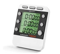 Ujjdwiurgh Digital Dual Kitchen Timer, 3 Channels Count UP/Down Timer, Triple Cooking Timer, Large Display, Loud Volume Alarm
