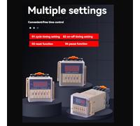 Ujjdwiurgh Digital LED Programmable Time Relay Switch 12V 24V 36V 110V 220V 380V Repeat Cycle with Socket DH48S Series Delay Time with Base C