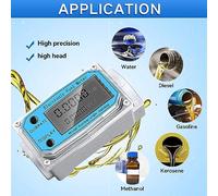 Ujjdwiurgh Digital Turbine Water Flow Meter with NPT Counter and FNPT Thread Gas Oil Flowmeter (1 Inch)