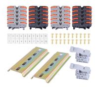 Ujjdwiurgh DIN Rail Terminal Blocks Kit, with Universal Compact Connectors, Connection Bar, Marker Strip, Screws, 28-12 AWG