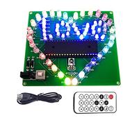 Ujjdwiurgh DIY Electronic Kit Colorful LED Flash Love Heart DIY Remote Control Soldering Project Kit Valentine's Gift Without Shell
