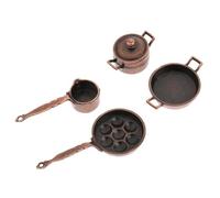Ujjdwiurgh Dolls House Miniature Kitchen Cookware 4 Pieces Metal