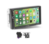 Ujjdwiurgh Double DIN Car Audio As Shown Metal+ABS Touch Screen Audio with Reversing Camera, Carplay