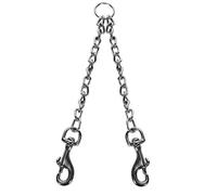 Ujjdwiurgh Double Dog Coupler Twin Lead 2 Way For Two Pet Dogs Walking Leash Safety Chain