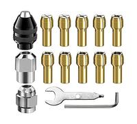Ujjdwiurgh Drill Chuck Collet Set, 28 Pcs Chuck Collet Kit(1/32-1/8Inch) Replacement 4486 Drill Keyless Bit 4485 Brass Collet Set