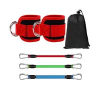 Ujjdwiurgh Elastic Belt Three (Including A Pair of Ankles) Leg Bounce Tension Rope Training with Ankle Elastic Rope Red Ankle Bands