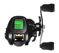 Ujjdwiurgh Electronic Baitcasting Fishing Reel LED Screen High Speed 7.2:1 10Kg Saltwater Waterproof Cast Drum Wheel Casting Easy Install -Right