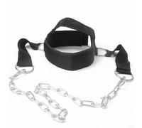 Ujjdwiurgh Enhanced Head and Neck Strength Trainer - Adjustable Cervical Belt with Fitness Weighted Hat in Black