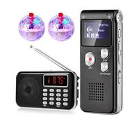 Ujjdwiurgh Equipment Kit Fm Radio with 8 Gb Digital Voice Recorders with 2 LED Light Up Cat Ball Batteries for Scanning