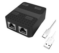 Ujjdwiurgh Ethernet Cable Splitter 1 in 2 Out 1000Mbps Internet Cable Splitter Gigabit Networking Splitter 1 to 2 High Speeds Black