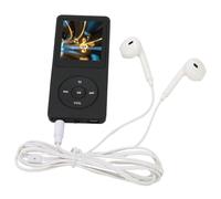 Ujjdwiurgh Expandable Storage Music Player 64GB Max 1.8in Screen MP3 MP4 Player Recording 30 Hours Playback Time Portable for Travel Black