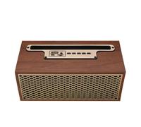 Ujjdwiurgh FM/AM Vintage Wood Grain Bluetooth Speaker Wireless Subwoofer Portable Radio Stereo Phone Stand Speaker