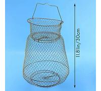 Ujjdwiurgh Foldable Portable Steel Wire Fishing Pot Trap Net Crab Crawdad Cage Fish Basket