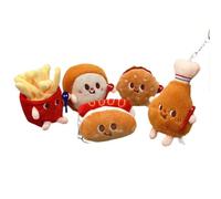 Ujjdwiurgh Food Plush Toy Keychain Burger Plush Simulation Hamburger Food Plushies Cute Food Plush Keychain for Food Themed Party Birthday Gifts Backpack
