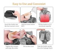 Ujjdwiurgh Foot Warmer Hot Water Bottle for Feet with Soft Plush Cover, Foot Warmer Hand Warmer for Men and Women Inner Tank 20 X 32cm Style A
