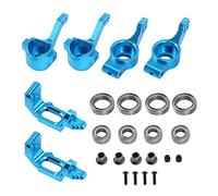 Ujjdwiurgh for 1/10 94123 94111 Upgrade Parts 102010 102011 102012 02013 02014 02015 Ball Bearing Aluminum Alloy Steering Hub Mount Set,Blue