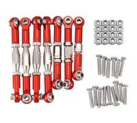 Ujjdwiurgh For 144001 1/14 RC Car Spare Parts Metal Linkage Servo Pull Rod Steering Tie Rod Set,Red