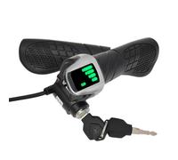 Ujjdwiurgh For E-Bikes, Scooters, Motorcycles Compatible Twist Grip Throttle with LCD Power Indicator Display& Key Lock 36V