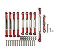 Ujjdwiurgh for MN D90 D91 D96 D99S MN99S MN90 1/12 RC Car Upgrade Accessories Metal Pull Rod Steering Link Rod Set Parts,Red