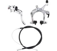 Ujjdwiurgh Front Fixie Road Bike Cruiser Brake Set Bike Brake Kit Bike Caliper Brake Kit Side Pull Brake Set For Most Fixie Bike Silver