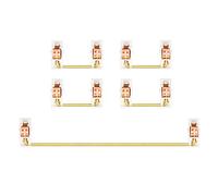 Ujjdwiurgh Gold Plated Plate Mounted Stabilizer for Custom Mechanical Keyboard 2U 6.25U (1+4, White Pink)