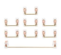 Ujjdwiurgh Gold Plated Plate Mounted Stabilizer for Custom Mechanical Keyboard 2U 6.25U (1+7, White Pink)