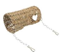 Ujjdwiurgh Grass Hammock Play Tunnel Hanging Bed House for Pet Rat Hamster Pet Bird Nest House Bed Parrot Seagrass Rattan Houses