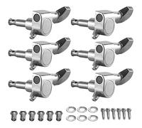 Ujjdwiurgh Guitar Sealed Small Peg Tuning Pegs Tuners Machine Heads For Acoustic Electric Guitar Guitar Parts(Silver 6R)