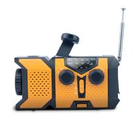 Ujjdwiurgh Hand Crank Solar Radio with LED Flashlight, AM/FM/NOAA Weather Radio, 2000mAh Power Bank for Emergency Phone Charging