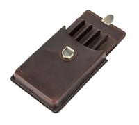 Ujjdwiurgh Handmade Genuine-Leather Fountain Pen Case Fountain Pencil Organizer Office School Stationery Supplies 5 Slots