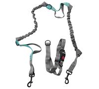 Ujjdwiurgh Hands Waist Dog Leash with Dual Bungees, Free Control for Up to 150 lbs Dogs, Dual-Handle Bungee Leash with Adjustable Waist Belt - for Running, Jogging or Walking