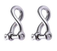 Ujjdwiurgh Heavy Duty 4mm Twisted Shackle with Screw Pin 2Pcs 316 Stainless Steel Marine Boat Rigging